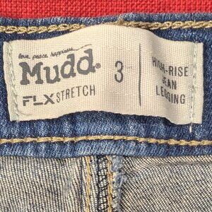 Mudd Jeans Juniors Size 3,  Blue High Rise Jegging FLX Stretch Distressed Denim
